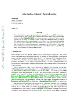 Understanding Exhaustive Pattern Learning