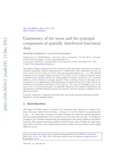 Consistency of the mean and the principal components of spatially
  distributed functional data
