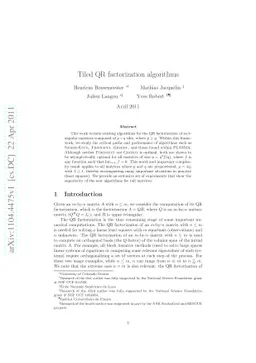 Tiled QR factorization algorithms