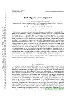 Scaled Sparse Linear Regression