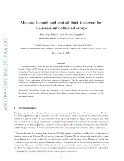 Moment bounds and central limit theorems for Gaussian subordinated
  arrays