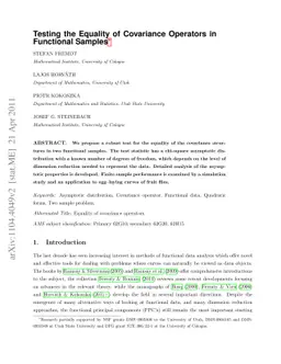 Testing the Equality of Covariance Operators in Functional Samples