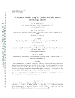 Posterior consistency in linear models under shrinkage priors