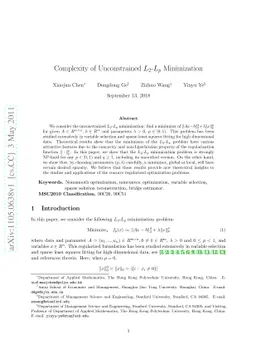 Complexity of Unconstrained L_2-L_p Minimization