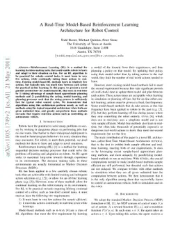 A Real-Time Model-Based Reinforcement Learning Architecture for Robot
  Control