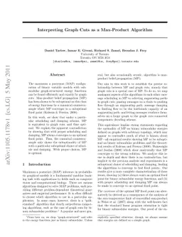Interpreting Graph Cuts as a Max-Product Algorithm