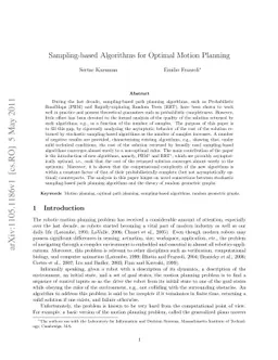 Sampling-based Algorithms for Optimal Motion Planning