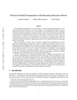 Practical Verified Computation with Streaming Interactive Proofs