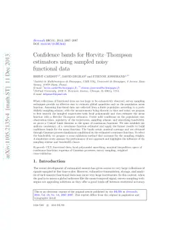 Confidence bands for Horvitz-Thompson estimators using sampled noisy
  functional data