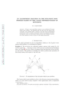 An Algorithmic Solution to the Five-Point Pose Problem Based on the
  Cayley Representation of Rotations