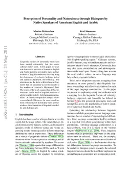 Perception of Personality and Naturalness through Dialogues by Native
  Speakers of American English and Arabic