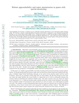 Robust approachability and regret minimization in games with partial
  monitoring