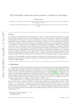 PAC learnability under non-atomic measures: a problem by Vidyasagar