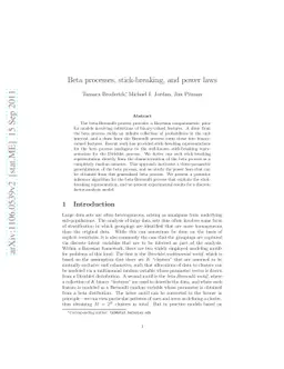 Beta processes, stick-breaking, and power laws