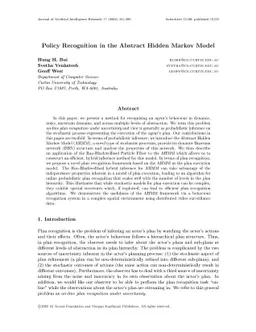 Policy Recognition in the Abstract Hidden Markov Model
