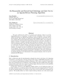 On Reasonable and Forced Goal Orderings and their Use in an
  Agenda-Driven Planning Algorithm