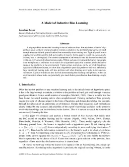 A Model of Inductive Bias Learning