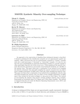 SMOTE: Synthetic Minority Over-sampling Technique