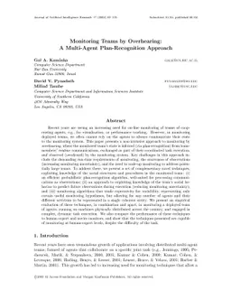 Monitoring Teams by Overhearing: A Multi-Agent Plan-Recognition Approach