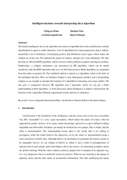 Intelligent decision: towards interpreting the Pe Algorithm