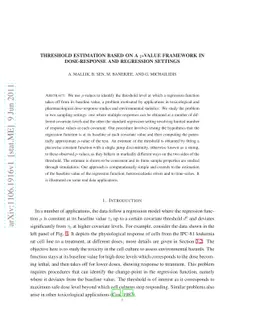 Threshold estimation based on a p-value framework in dose-response and
  regression settings