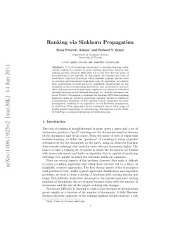 Ranking via Sinkhorn Propagation