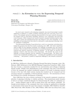 PDDL2.1: An Extension to PDDL for Expressing Temporal Planning Domains