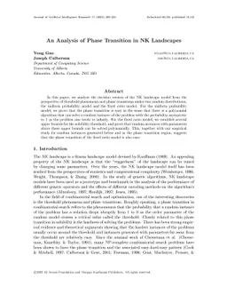An Analysis of Phase Transition in NK Landscapes