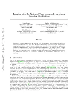 Learning with the Weighted Trace-norm under Arbitrary Sampling
  Distributions