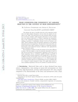 Tight conditions for consistency of variable selection in the context of
  high dimensionality