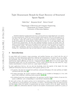 Tight Measurement Bounds for Exact Recovery of Structured Sparse Signals
