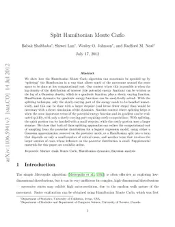 Split Hamiltonian Monte Carlo