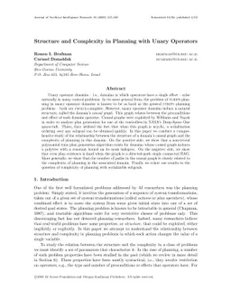 Structure and Complexity in Planning with Unary Operators