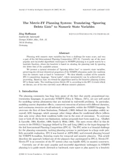 The Metric-FF Planning System: Translating "Ignoring Delete Lists" to
  Numeric State Variables