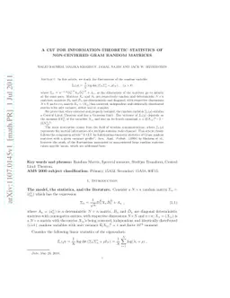 A CLT for Information-theoretic statistics of Non-centered Gram random
  matrices