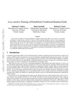 Loss-sensitive Training of Probabilistic Conditional Random Fields