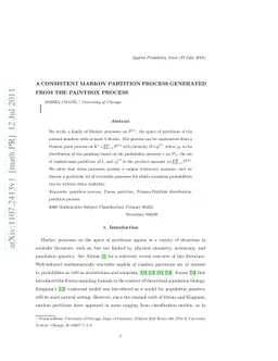 A consistent Markov partition process generated from the paintbox
  process