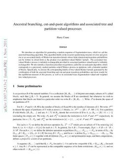 Ancestral branching, cut-and-paste algorithms and associated tree and
  partition-valued processes