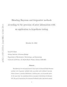 Blending Bayesian and frequentist methods according to the precision of
  prior information with an application to hypothesis testing