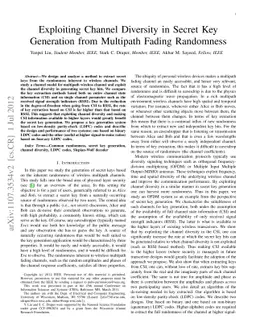 Exploiting Channel Diversity in Secret Key Generation from Multipath
  Fading Randomness