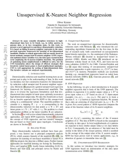 Unsupervised K-Nearest Neighbor Regression