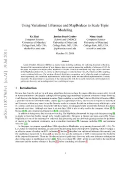 Using Variational Inference and MapReduce to Scale Topic Modeling
