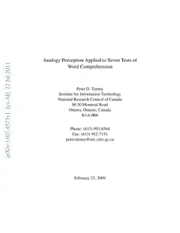 Analogy perception applied to seven tests of word comprehension