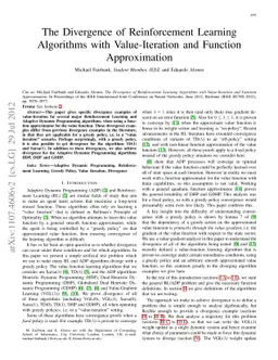 The Divergence of Reinforcement Learning Algorithms with Value-Iteration
  and Function Approximation