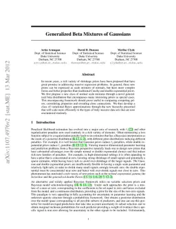 Generalized Beta Mixtures of Gaussians