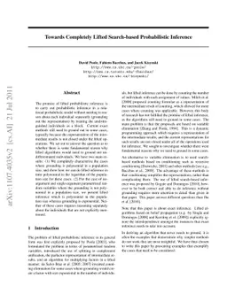 Towards Completely Lifted Search-based Probabilistic Inference
