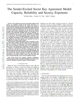 The Sender-Excited Secret Key Agreement Model: Capacity, Reliability and
  Secrecy Exponents