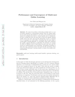 Performance and Convergence of Multi-user Online Learning