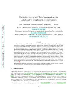 Exploiting Agent and Type Independence in Collaborative Graphical
  Bayesian Games