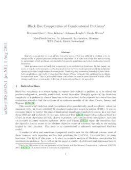 Black-Box Complexities of Combinatorial Problems